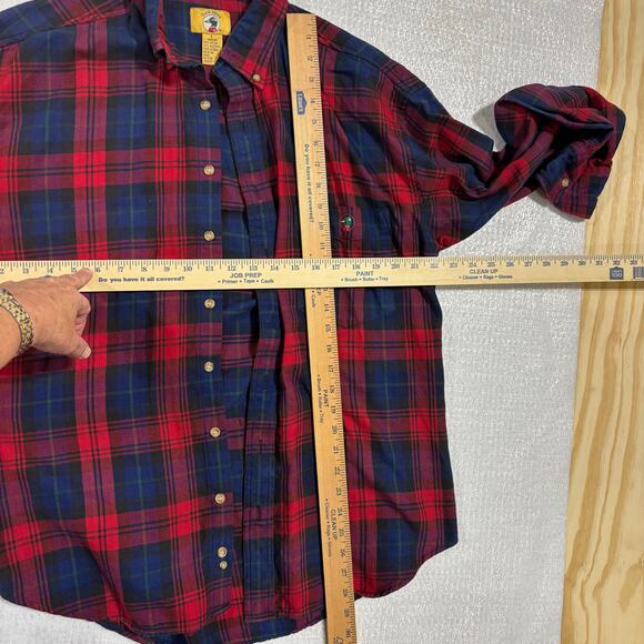 Vintage Y2K Duck Head Cotton Flannel Shirt L Plaid Long Sleeve Holiday heritage - Picture 4 of 6